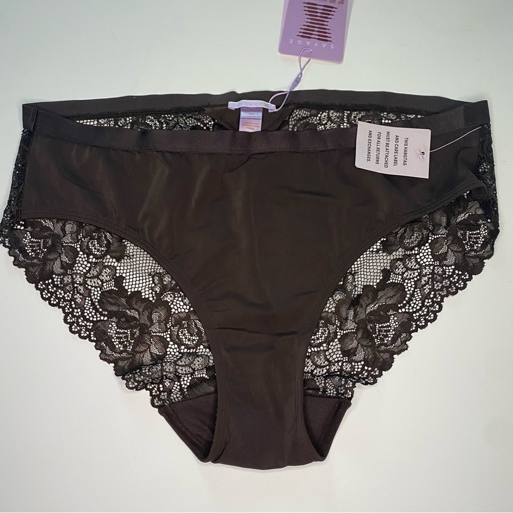 🆕 Savage X Fenty Curvy Lace Back Hipster NUDE COCOA 2XL